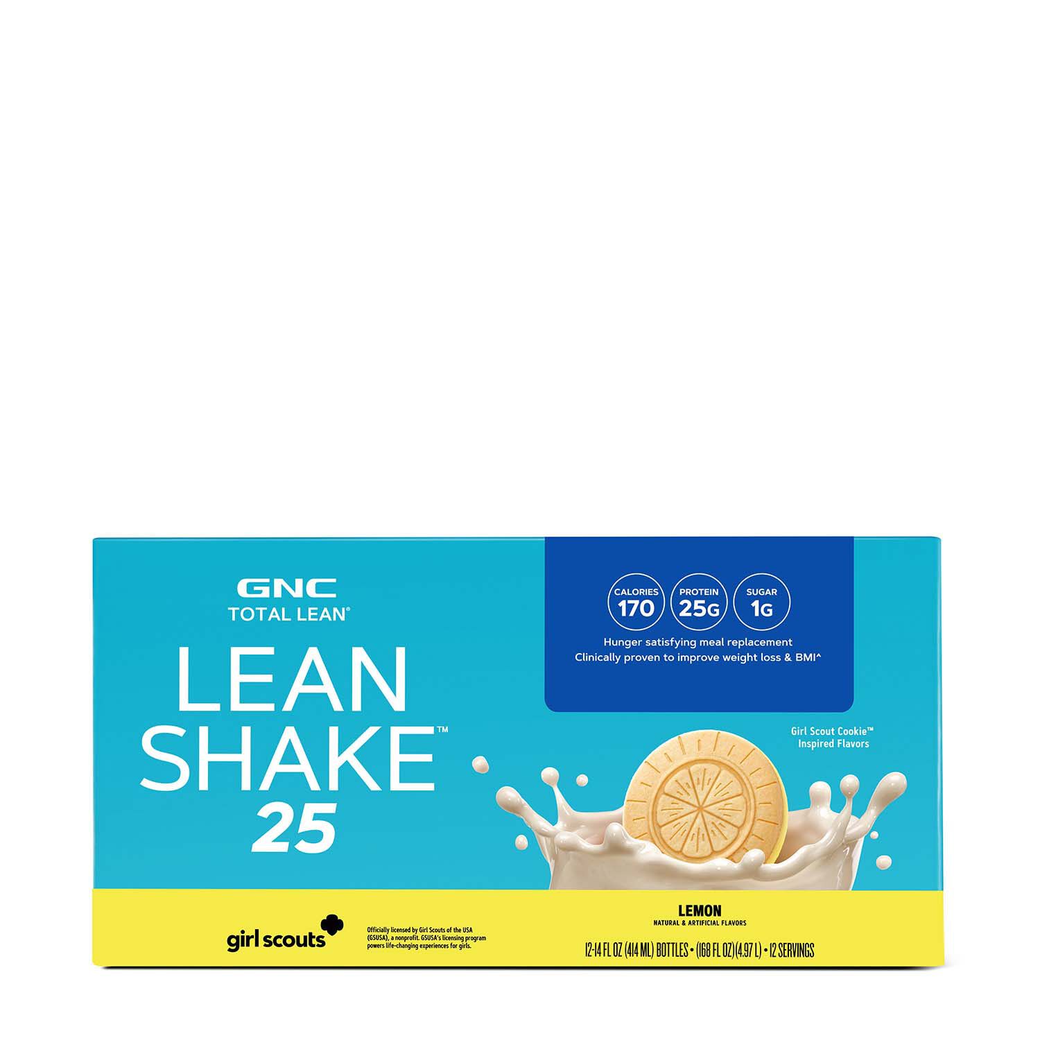 GNC Total Lean Lean Shake 25 Girl Scout Lemon Meal Replacement Drink